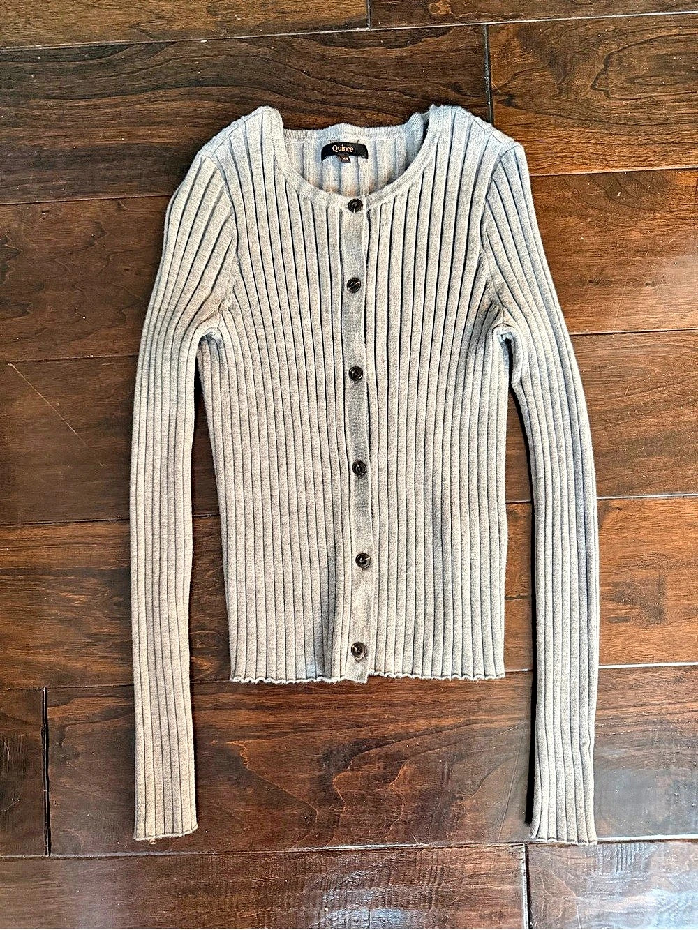 Quince Eco-Knit Cropped Rib Cardigan